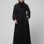 embroidered sleeve  with elastic  a line matt nida abaya with hjab