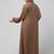 embroidered sleeve  with elastic  a line matt nida abaya with hijab