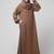 embroidered sleeve  with elastic  a line matt nida abaya with hijab