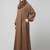 embroidered sleeve  with elastic  a line matt nida abaya with hijab