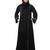 front open with zip contrast piping at front and sleeves matt nida abaya with hijab