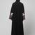embrodery and conytrast  2 side pocket sleeves  front open abaya