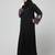 embrodery and conytrast  2 side pocket sleeves  front open abaya