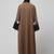 embrodery and conytrast  2 side pocket sleeves  front open abaya