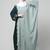 embroidery at fron and sleeves contrast front open kaftan abaya with  hijab