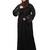 embroidery at sleeve 2 side pocket front open abaya