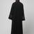 embroidery at sleeve 2 side pocket front open abaya