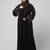 embroidery at sleeve 2 side pocket front open abaya