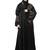 one side front sleeves and hijab embroidered front open abaya