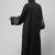 one side front sleeves and hijab embroidered front open abaya