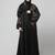 one side front sleeves and hijab embroidered front open abaya