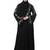 sleeve and hijab leaf embroidered front open abaya