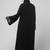 sleeve and hijab leaf embroidered front open abaya