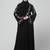 sleeve and hijab leaf embroidered front open abaya