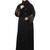 sleeve and hijab rose embroidered front open nida abaya