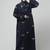 all over and hijab 3 leaf embroidery front open abaya