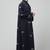 all over and hijab 3 leaf embroidery front open abaya