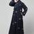 all over and hijab 3 leaf embroidery front open abaya