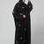 all over and hijab 3 leaf embroidery front open abaya