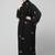 all over and hijab 3 leaf embroidery front open abaya