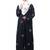 all over and hijab star embroidery front open abaya