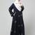 all over and hijab star embroidery front open abaya