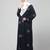 all over and hijab star embroidery front open abaya