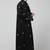 all over and hijab small flower embroidery front open abaya