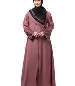 sleeves and hijab flowers and lines embroidry front open abaya