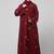 all over and hijab small flower embroidery front open abaya
