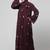 all over and hijab small flower embroidery front open abaya