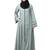 front open with zip contrast piping at front and sleeves matt nida abaya with hijab