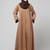 embroidery at sleeve 2 side pocket front open abaya