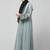sleeves and hijab flowers and lines embroidry front open abaya