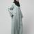 front open with zip contrast piping at front and sleeves matt nida abaya with hijab