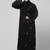 all over and hijab small flower embroidery front open abaya
