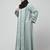front open with zip contrast piping at front and sleeves matt nida abaya with hijab