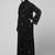 all over and hijab small flower embroidery front open abaya