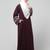 sleeves and hijab flowers and lines embroidry front open abaya