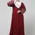 sleeves and hijab flowers and lines embroidry front open abaya
