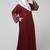 sleeves and hijab flowers and lines embroidry front open abaya