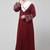 sleeves and hijab flowers and lines embroidry front open abaya