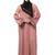 sleeve and contrast hijab embroidered front open abaya