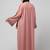 sleeve and contrast hijab embroidered front open abaya