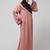 sleeve and contrast hijab embroidered front open abaya