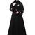 flowers embboidery at sleeve and hijab a line flare at bottom abaya with hijab