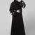 flowers embboidery at sleeve and hijab a line flare at bottom abaya with hijab