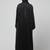 sleeves ,black and bottom hand embroidered front open abaya with hijab