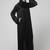 sleeves ,black and bottom hand embroidered front open abaya with hijab