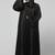 both front shoulder to bottom , sleeves and hijab hand embroidered with inner cardigan style abaya with hijab